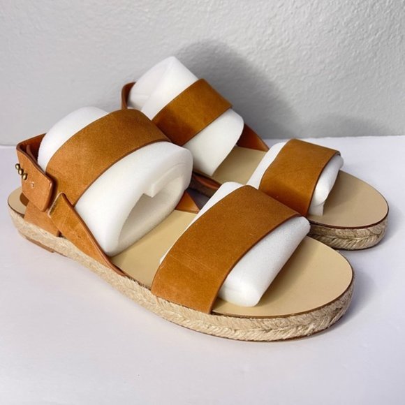 Jenni Kayne Shoes - Jenni Kayne Saddle Tan Brown Suede Sunday Sandal Espadrilles NWOB